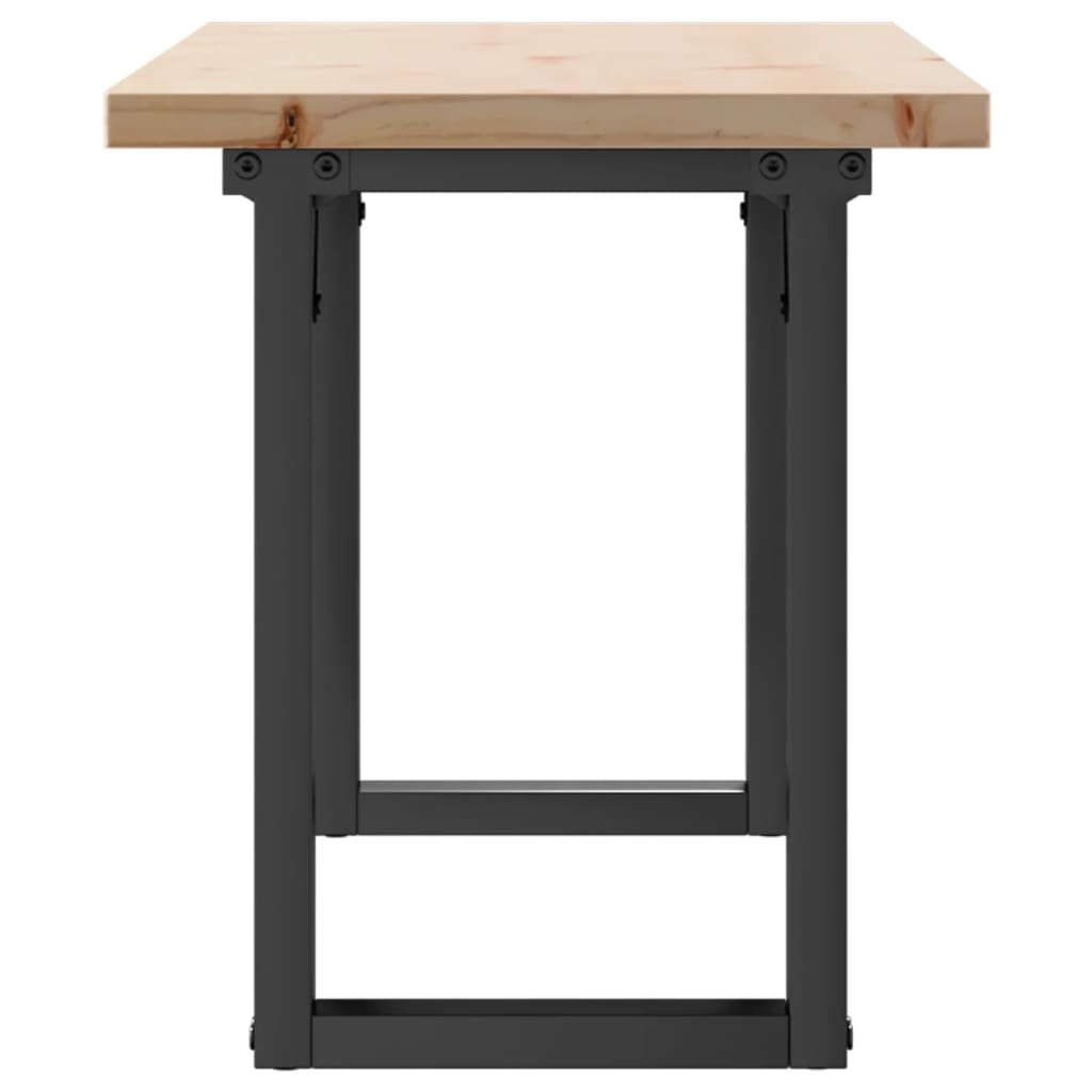 vidaXL Coffee Table O-Frame 110x40x45.5 cm Solid Wood Pine and Steel 5