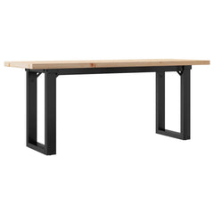 vidaXL Coffee Table O-Frame 110x40x45.5 cm Solid Wood Pine and Steel 6