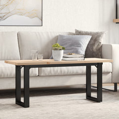 vidaXL Coffee Table O-Frame 110x40x45.5 cm Solid Wood Pine and Steel 1