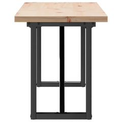 vidaXL Coffee Table O-Frame 160x40x45.5 cm Solid Wood Pine and Steel 5