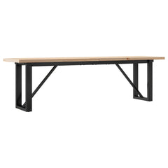 vidaXL Coffee Table O-Frame 160x40x45.5 cm Solid Wood Pine and Steel 6
