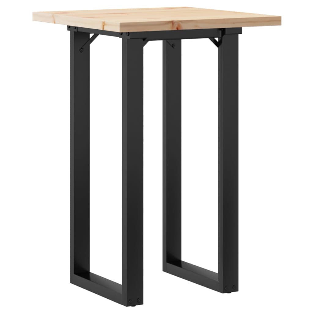vidaXL Dining Table O-Frame 50x50x75.5 cm Solid Wood Pine and Steel 2
