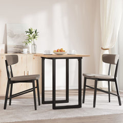 vidaXL Dining Table O-Frame 70x70x75.5 cm Solid Wood Pine and Steel 3