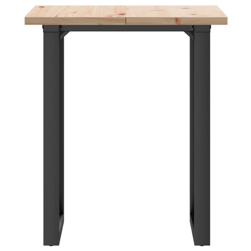 vidaXL Dining Table O-Frame 70x70x75.5 cm Solid Wood Pine and Steel 4