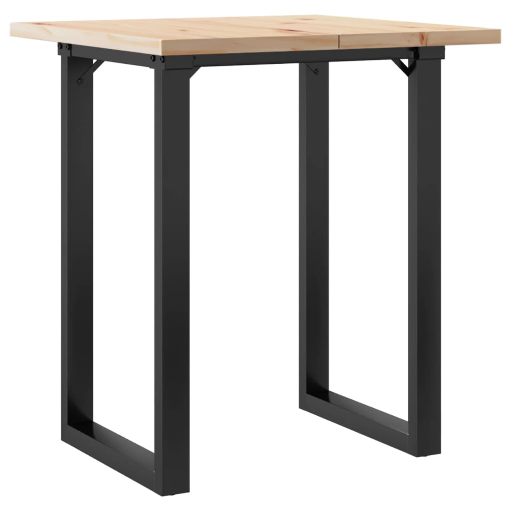 vidaXL Dining Table O-Frame 70x70x75.5 cm Solid Wood Pine and Steel 6