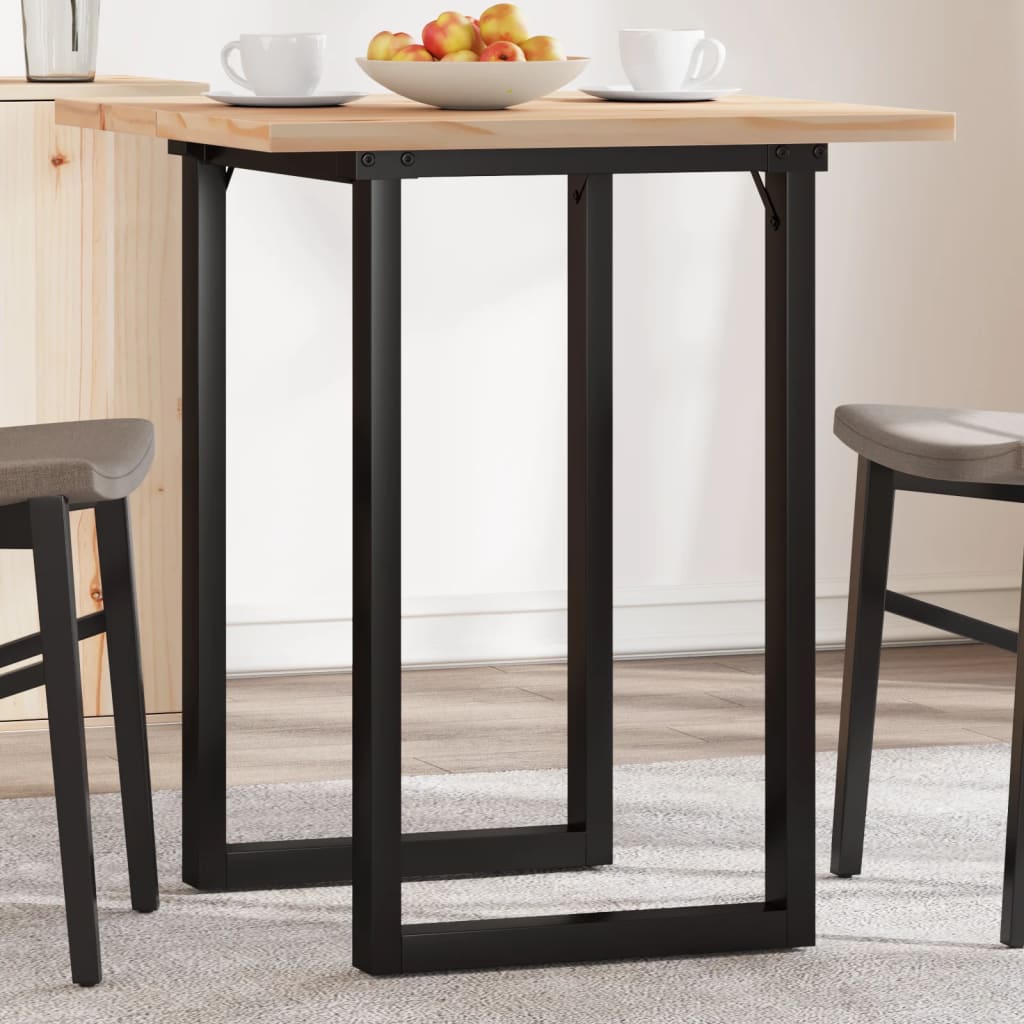 vidaXL Dining Table O-Frame 70x70x75.5 cm Solid Wood Pine and Steel 1
