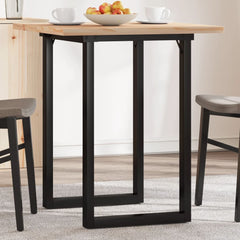 vidaXL Dining Table O-Frame 70x70x75.5 cm Solid Wood Pine and Steel 1