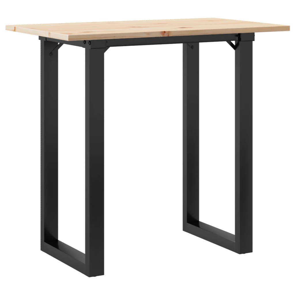 vidaXL Dining Table O-Frame 80x50x75.5 cm Solid Wood Pine and Steel 6