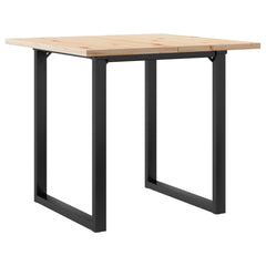 vidaXL Dining Table O-Frame 80x80x75.5 cm Solid Wood Pine and Steel 2