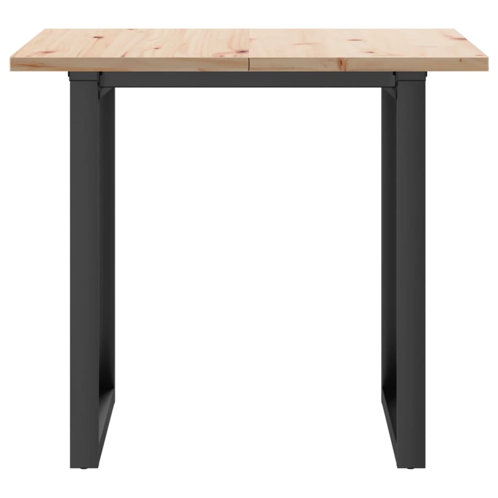 vidaXL Dining Table O-Frame 80x80x75.5 cm Solid Wood Pine and Steel 4