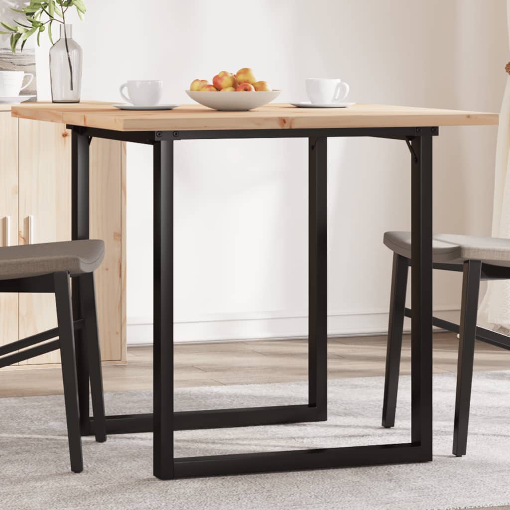 vidaXL Dining Table O-Frame 80x80x75.5 cm Solid Wood Pine and Steel 1