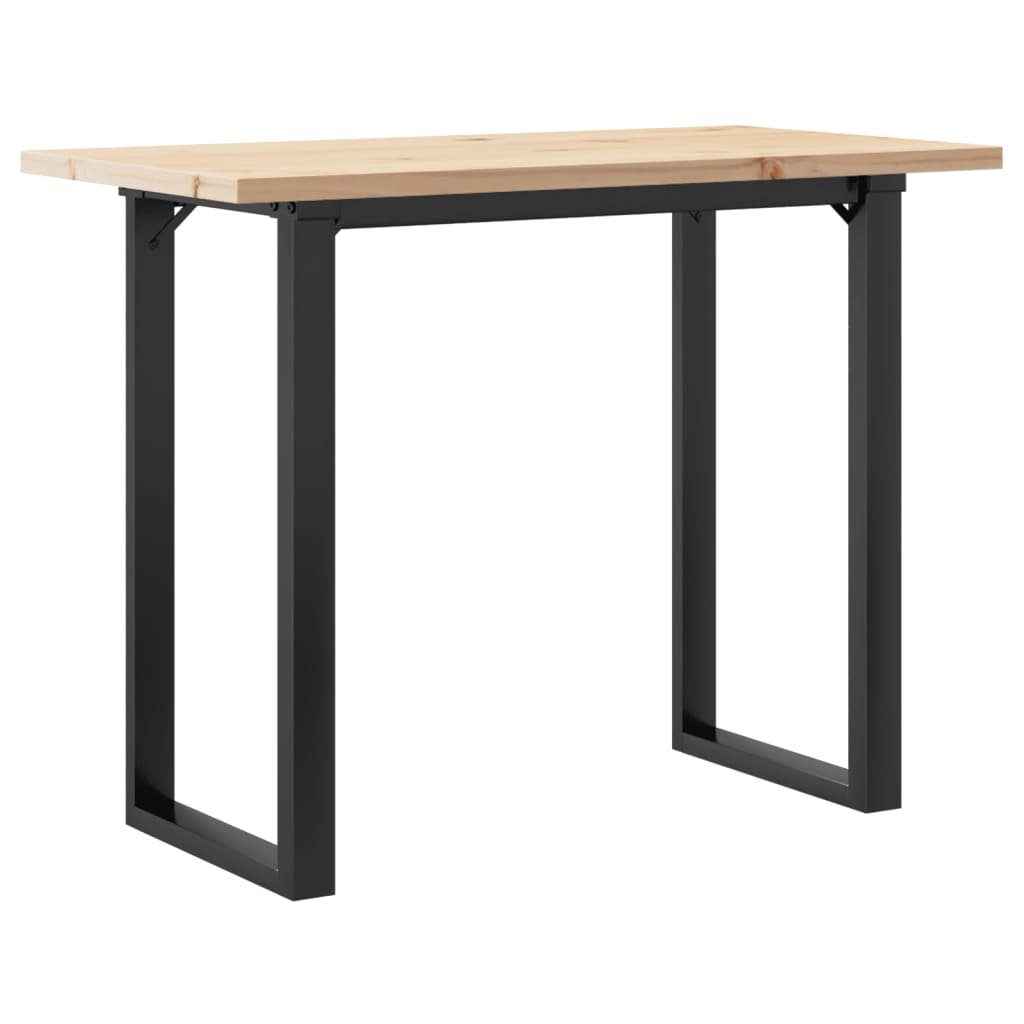 vidaXL Dining Table O-Frame 100x50x75.5 cm Solid Wood Pine and Steel 2