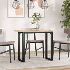 vidaXL Dining Table O-Frame 100x50x75.5 cm Solid Wood Pine and Steel 3