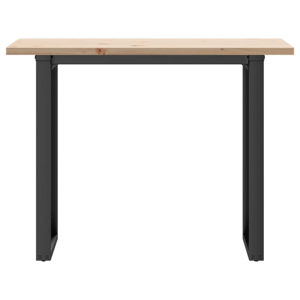 vidaXL Dining Table O-Frame 100x50x75.5 cm Solid Wood Pine and Steel 4