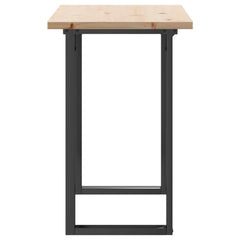 vidaXL Dining Table O-Frame 100x50x75.5 cm Solid Wood Pine and Steel 5