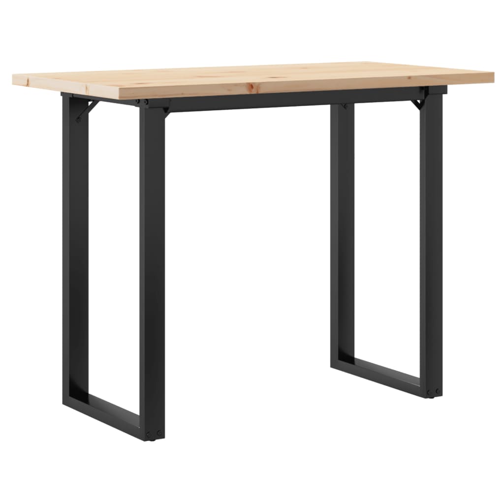 vidaXL Dining Table O-Frame 100x50x75.5 cm Solid Wood Pine and Steel 6