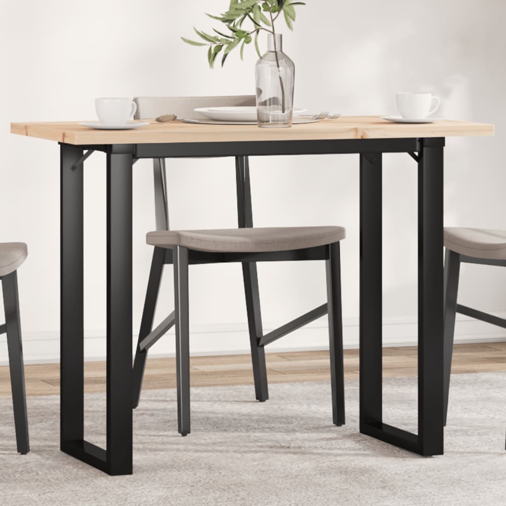 vidaXL Dining Table O-Frame 100x50x75.5 cm Solid Wood Pine and Steel 1