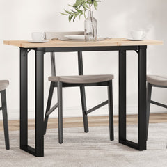 vidaXL Dining Table O-Frame 100x50x75.5 cm Solid Wood Pine and Steel 1