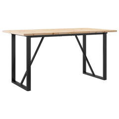 vidaXL Dining Table O-Frame 140x80x75.5 cm Solid Wood Pine and Steel 6
