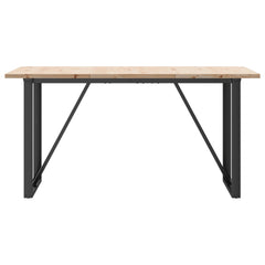 vidaXL Dining Table O-Frame 160x80x75.5 cm Solid Wood Pine and Steel 4