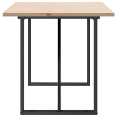 vidaXL Dining Table O-Frame 160x80x75.5 cm Solid Wood Pine and Steel 5