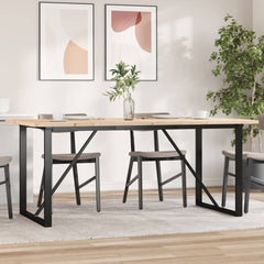 vidaXL Dining Table O-Frame 180x90x75.5 cm Solid Wood Pine and Steel 1