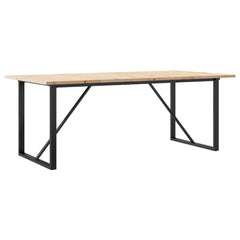 vidaXL Dining Table O-Frame 200x100x75.5 cm Solid Wood Pine and Steel 2