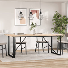 vidaXL Dining Table O-Frame 200x100x75.5 cm Solid Wood Pine and Steel 3