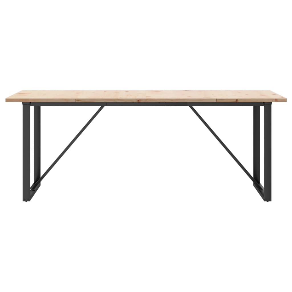 vidaXL Dining Table O-Frame 200x100x75.5 cm Solid Wood Pine and Steel 4