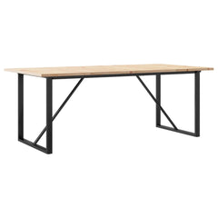 vidaXL Dining Table O-Frame 200x100x75.5 cm Solid Wood Pine and Steel 6