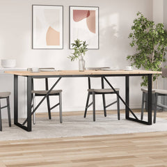 vidaXL Dining Table O-Frame 200x100x75.5 cm Solid Wood Pine and Steel 1