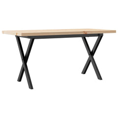 vidaXL Coffee Table X-Frame 100x50x45.5 cm Solid Wood Pine and Steel 2