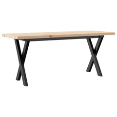 vidaXL Coffee Table X-Frame 110x40x45.5 cm Solid Wood Pine and Steel 6