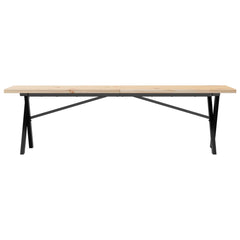 vidaXL Coffee Table X-Frame 160x40x45.5 cm Solid Wood Pine and Steel 4
