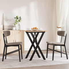 vidaXL Dining Table X-Frame 50x50x75.5 cm Solid Wood Pine and Steel 3