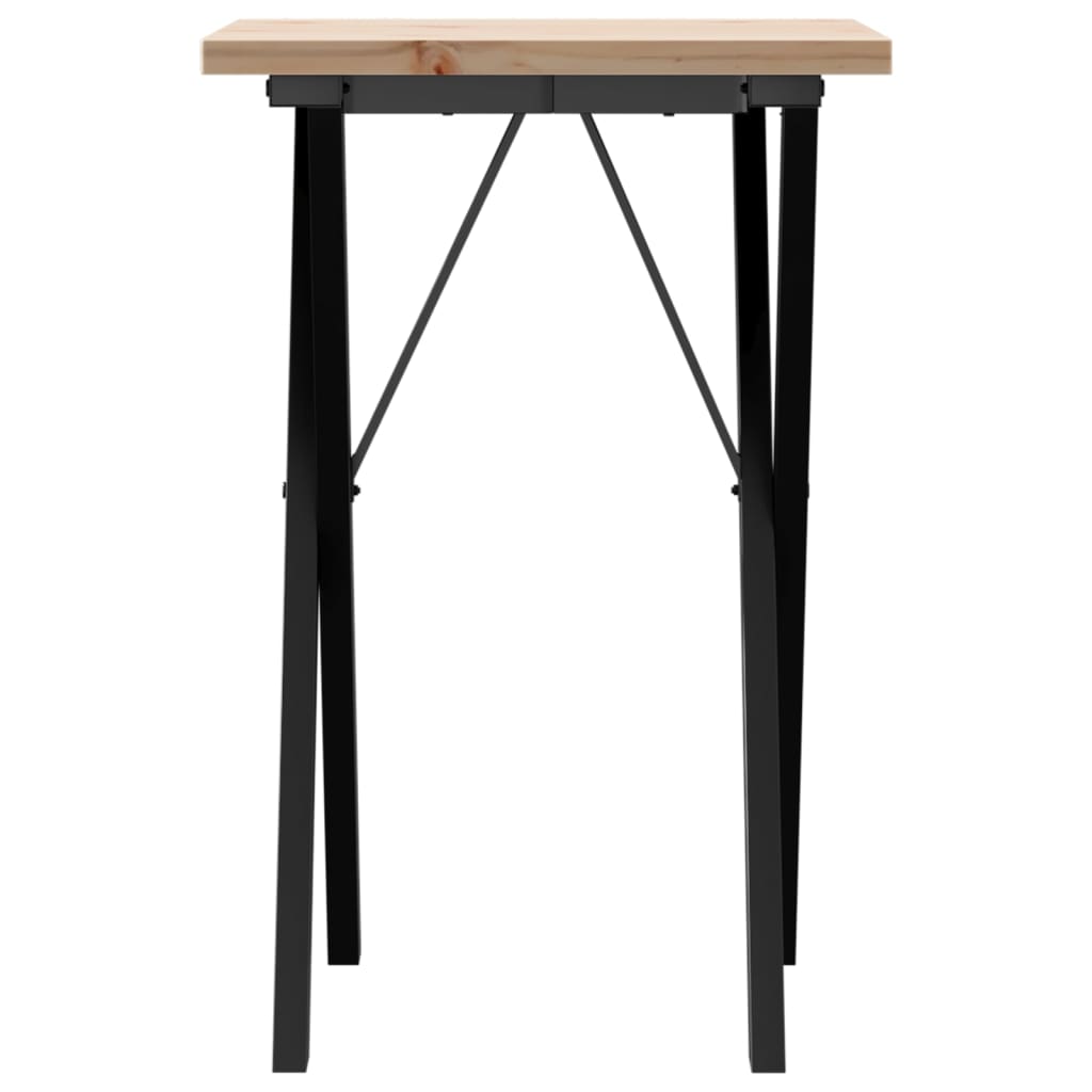 vidaXL Dining Table X-Frame 50x50x75.5 cm Solid Wood Pine and Steel 4