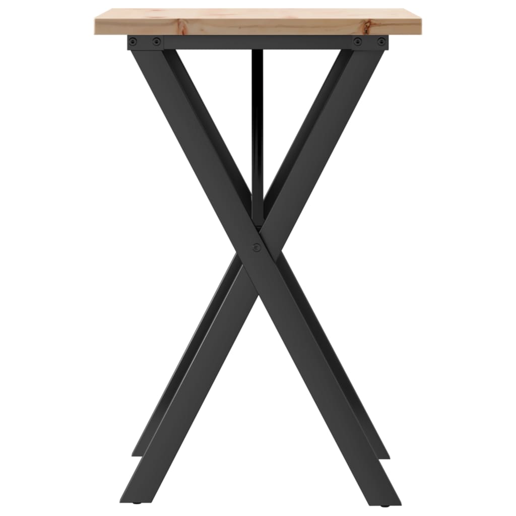 vidaXL Dining Table X-Frame 50x50x75.5 cm Solid Wood Pine and Steel 5