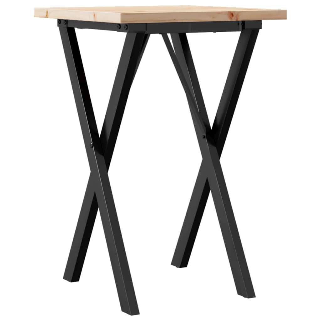 vidaXL Dining Table X-Frame 50x50x75.5 cm Solid Wood Pine and Steel 6