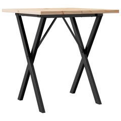 vidaXL Dining Table X-Frame 70x70x75.5 cm Solid Wood Pine and Steel 2