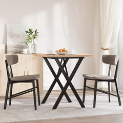 vidaXL Dining Table X-Frame 70x70x75.5 cm Solid Wood Pine and Steel 3