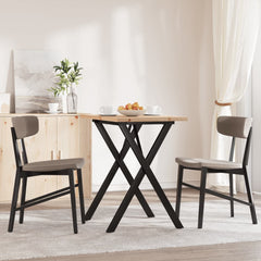 vidaXL Dining Table X-Frame 80x50x75.5 cm Solid Wood Pine and Steel 3