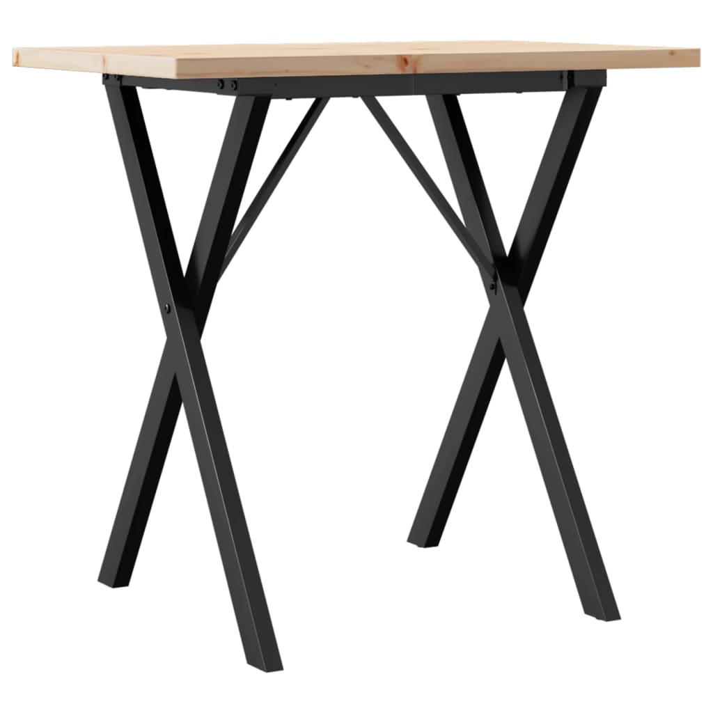 vidaXL Dining Table X-Frame 80x50x75.5 cm Solid Wood Pine and Steel 6