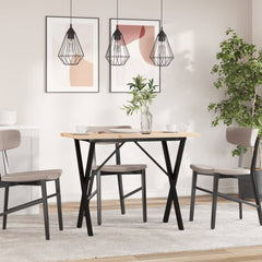 vidaXL Dining Table X-Frame 100x50x75.5 cm Solid Wood Pine and Steel 3