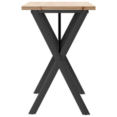 vidaXL Dining Table X-Frame 100x50x75.5 cm Solid Wood Pine and Steel 5