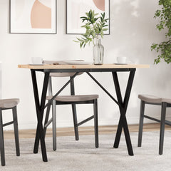 vidaXL Dining Table X-Frame 100x50x75.5 cm Solid Wood Pine and Steel 1
