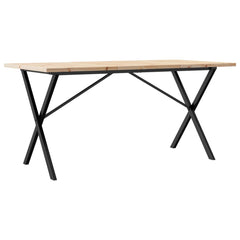 vidaXL Dining Table X-Frame 160x80x75.5 cm Solid Wood Pine and Steel 2