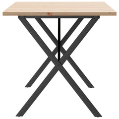 vidaXL Dining Table X-Frame 160x80x75.5 cm Solid Wood Pine and Steel 5