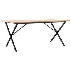vidaXL Dining Table X-Frame 180x90x75.5 cm Solid Wood Pine and Steel 2