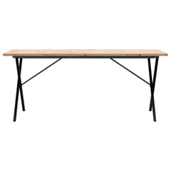 vidaXL Dining Table X-Frame 180x90x75.5 cm Solid Wood Pine and Steel 4