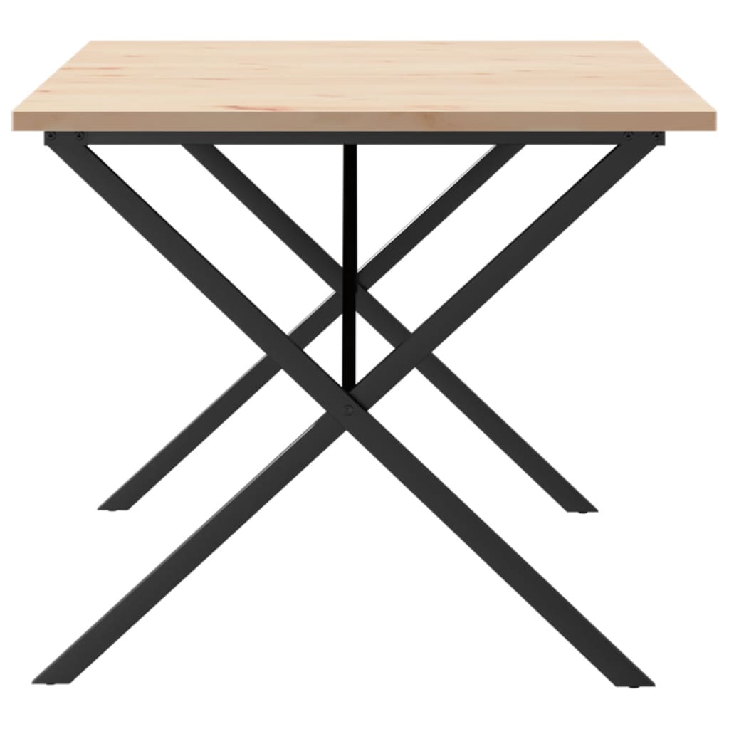 vidaXL Dining Table X-Frame 180x90x75.5 cm Solid Wood Pine and Steel 5
